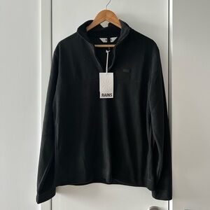 RAINS Addis Black Half Zip Fleece Jacket Men’s S